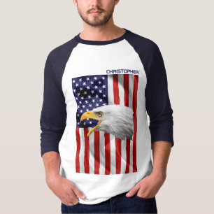 Brave American Eagle, The USA Flag, Patriotic T-Shirt