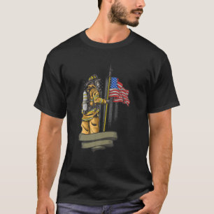 Brave American Firefighter Firefighter's Day T-Shirt