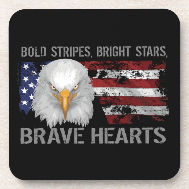Brave American Hearts Coaster (Front)