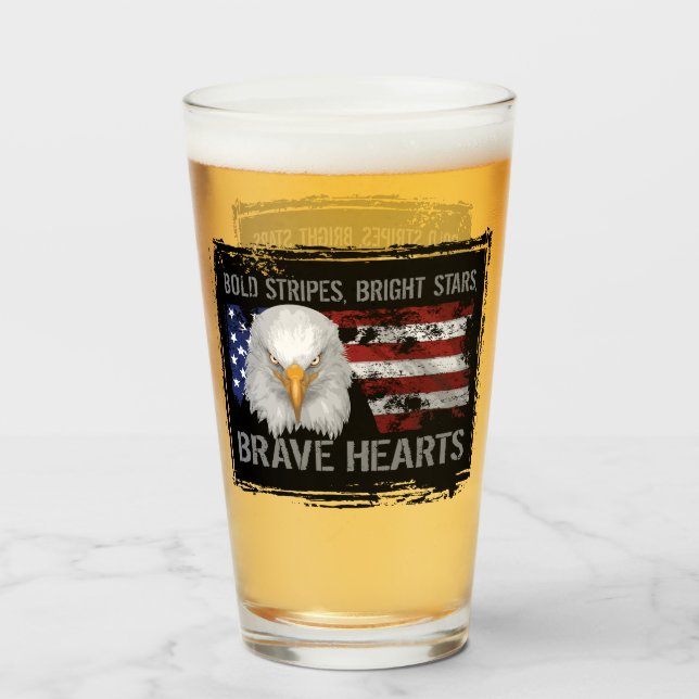 Brave American Hearts Glass (Front Filled)