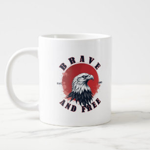 Brave and Free Eagle Large Coffee Mug