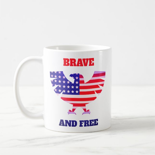 Brave And Free USA Coffee Mug (Left)