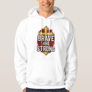 Brave and Strong Vintage Cross Shirt Design_1