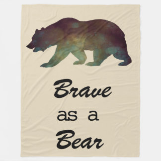 Brave as a Bear Watercolor art Design Fleece Blanket