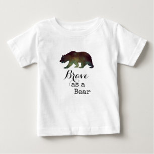Brave as a Bear Watercolor Typography Baby T-Shirt