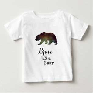 Brave as a Bear Watercolor Typography Baby T-Shirt
