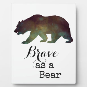 Brave as a Bear Watercolor Typography Plaque