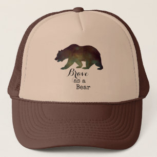 Brave as a Bear Watercolor Typography Trucker Hat