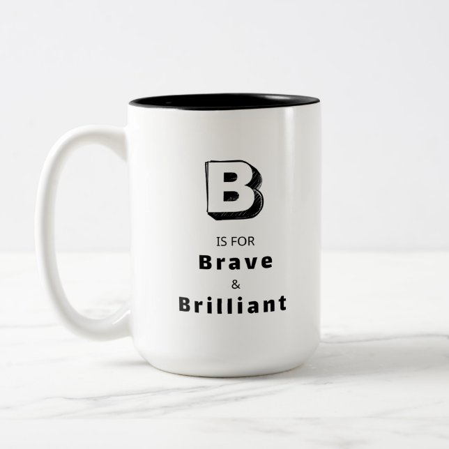 Brave B - Personalised Luxury Praise Mug (Left)