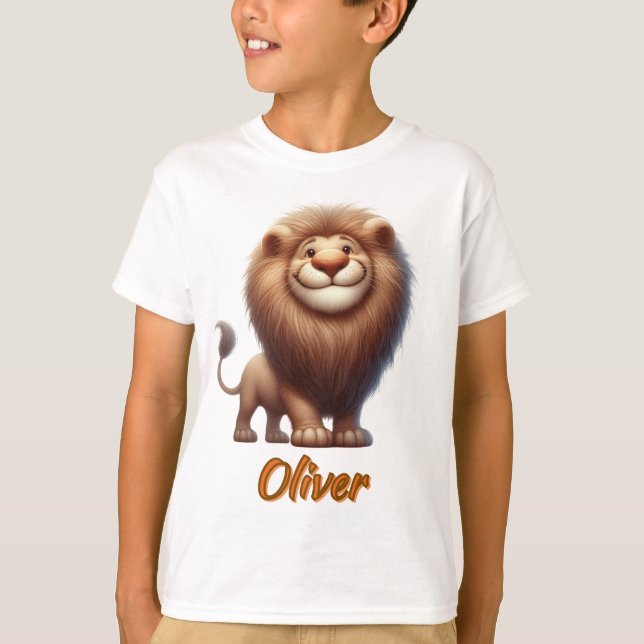 Brave Baby Lion - Customisable Kids' T-Shirt (Front)