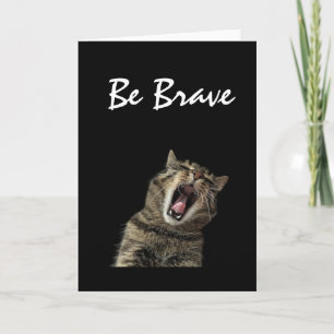 Brave Cat Being Brave, Greeting Card