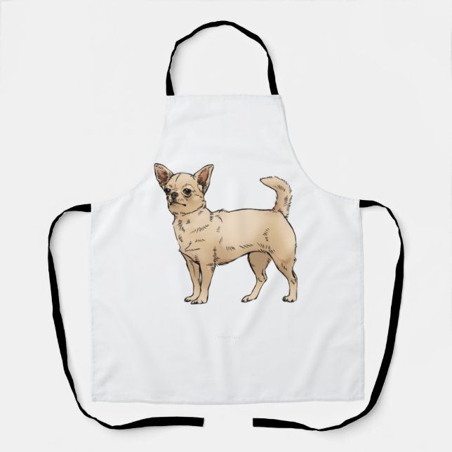 Brave Chihuahua Blue Apron (Front)