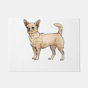 Brave Chihuahua Blue Doormat