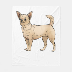 Brave Chihuahua Blue Fleece Blanket