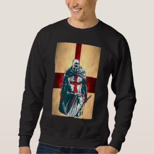 Brave Christian Crusader Warrior England Flag Knig Sweatshirt