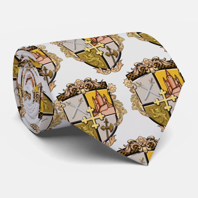 Brave Family Crest Surname Tie (Rolled)