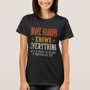 Brave grandpa knows everything father's day retro T-Shirt