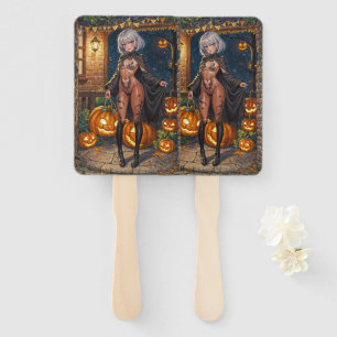 Brave Halloween Girl Trick or Treat Bodypainting Hand Fan