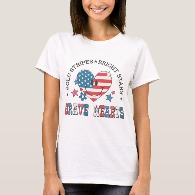 Brave Hearts Independence Day T-Shirt (Front)