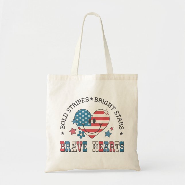 Brave Hearts Independence Day Tote Bag (Front)