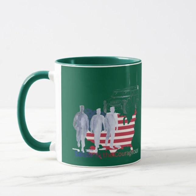 Brave hearts tribute forest green  mug (Left)