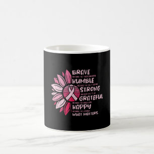 Brave Humble Breast Cancer Awareness Sunflower Coffee Mug