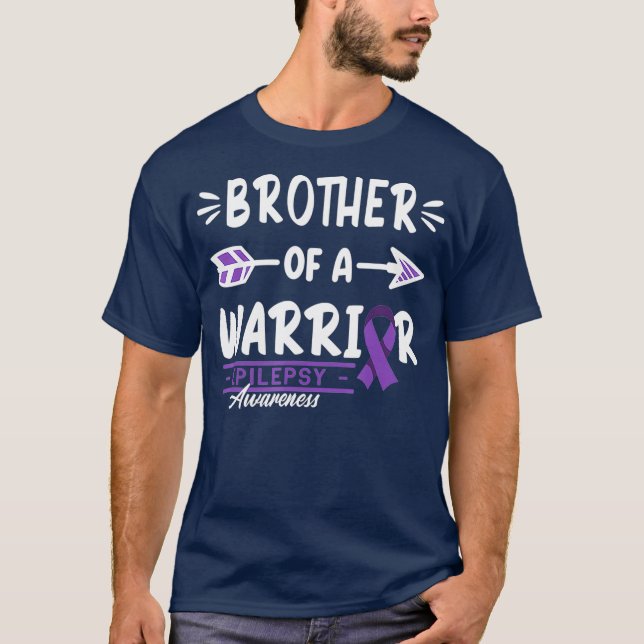 Brave I Brother I Epilepsy Awareness I Purple T-Shirt (Front)