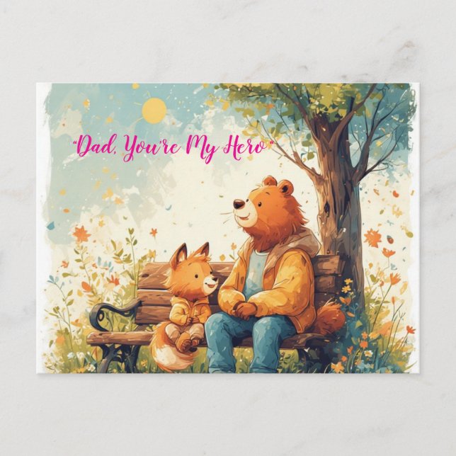 Brave, Kind, and Funny – Heartfelt Father’s Day Me Holiday Postcard (Front)