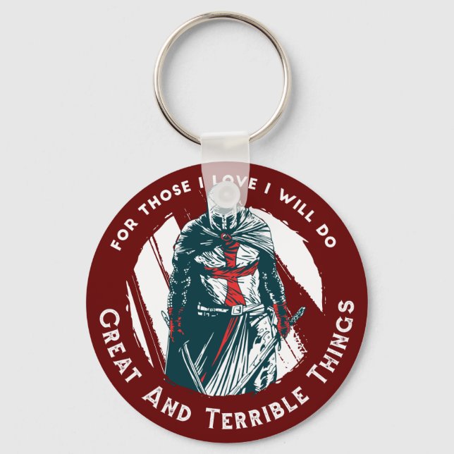 Brave Knight Quote Key Ring (Front)