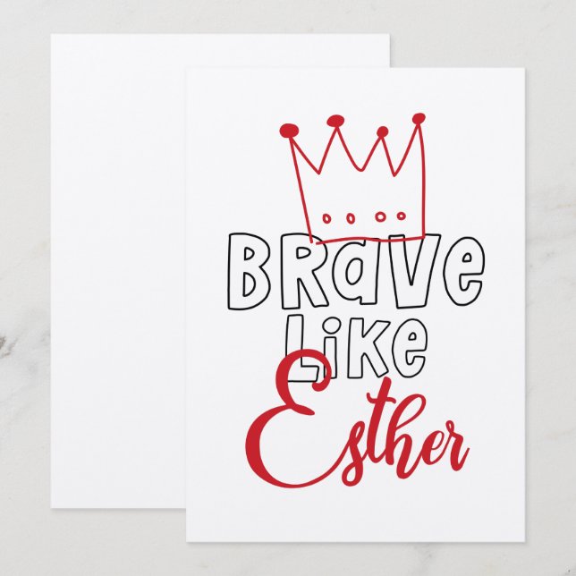Brave Like Esther - Inspiring Jewish Purim Art Invitation (Front/Back)