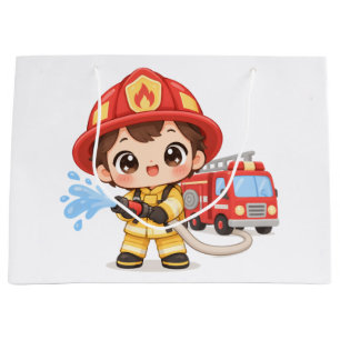 Brave Little Firefighter Large Gift Bag