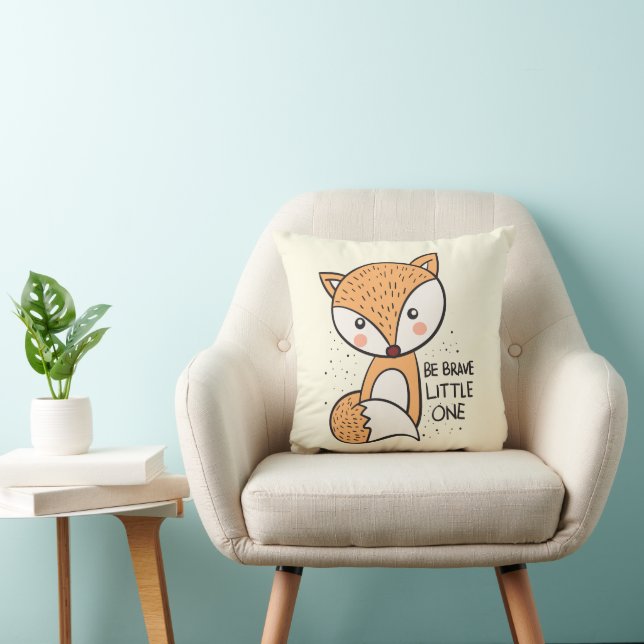 Brave little fox, cute fox drawing cushion (Chair)