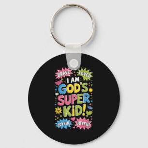 Brave Loved God’s Super Kid Christian Faith Affirm Key Ring