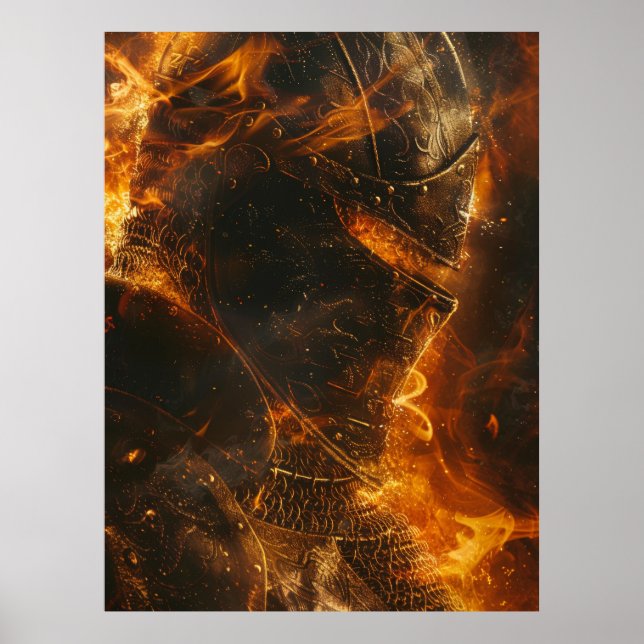 Brave Mediaeval Knight Close-Up Poster (Front)
