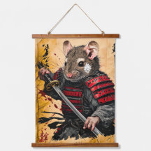 Brave Mouse Samurai Warrior - Japanese Ink Style