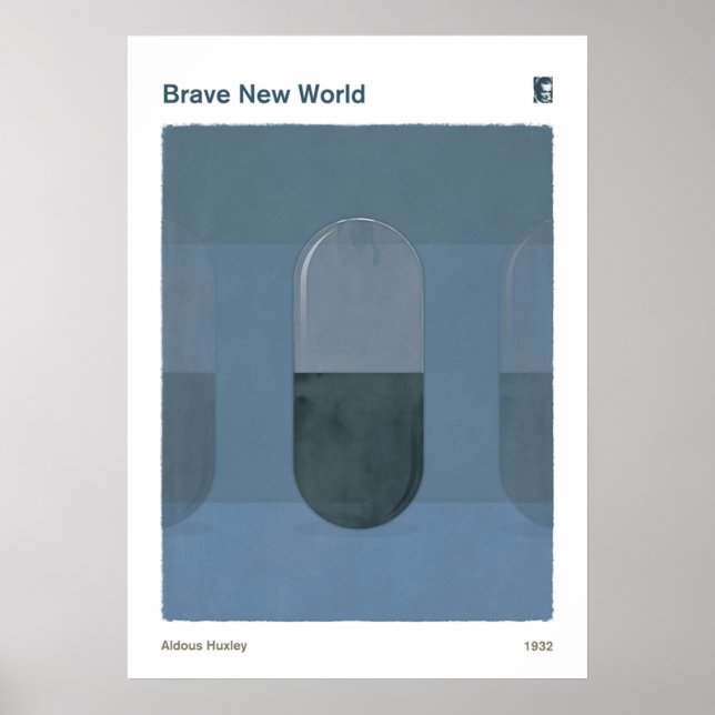 Brave New World Aldous Huxley Dystopian Social Sci Poster (Front)