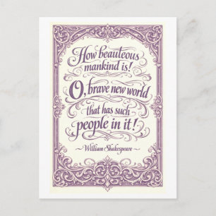 "Brave New World" Shakespeare Postcard
