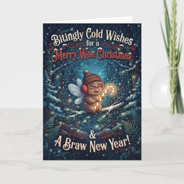 Brave New Year Winter Mouse Christmas Card (Front)