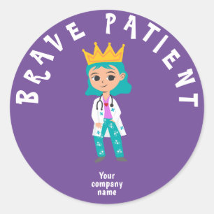 Brave patient sticker - custom company name