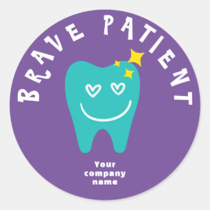 Brave patient sticker - dentist custom name