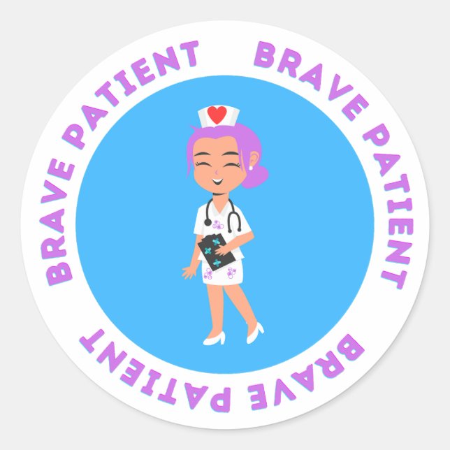 Brave patient sticker for kids in hospital nurse (Front)