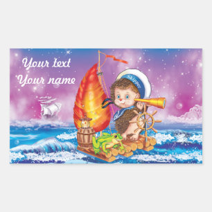 Brave sailor rectangular sticker