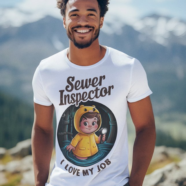 Brave Sewer Inspector Child in Vibrant Raincoat T-Shirt (Creator Uploaded)