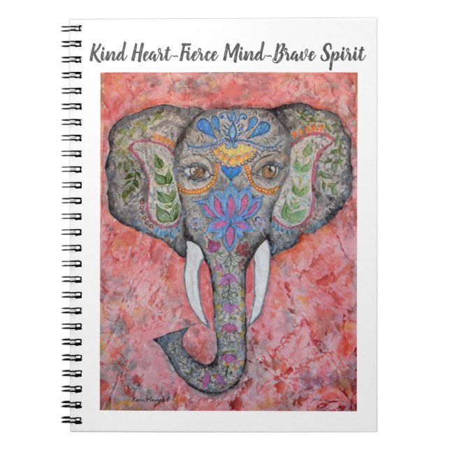 Brave Spirit Elephant Art Spiral Notebook (Front)