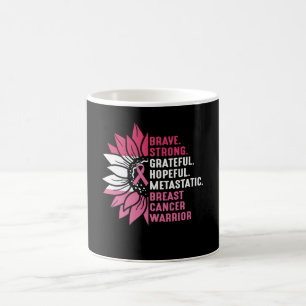 Brave Strong Grateful Breast Cancer Awareness Coffee Mug