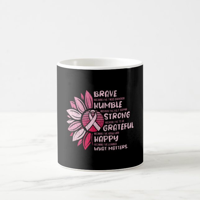Brave Strong Grateful Breast Cancer Awareness Coffee Mug (Center)