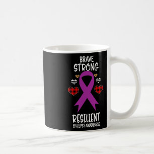 Brave Strong Resilient Epilepsy Awareness Ribbon L Coffee Mug