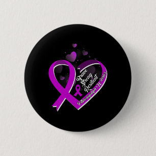 Brave Strong Resilient Fibromyalgia Warrior Awaren 6 Cm Round Badge