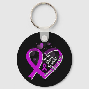 Brave Strong Resilient Fibromyalgia Warrior Awaren Key Ring