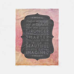 Brave, Strong, Smart and Beautiful Inspiration Fleece Blanket